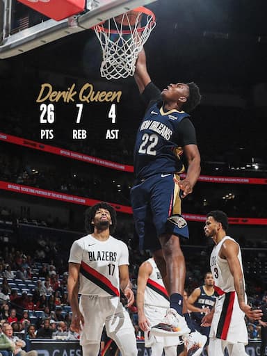 26分刷新生涯新高！鹈鹕官方：德里克-奎因的生涯之夜-NBA新闻