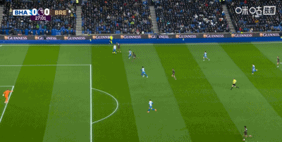 半场：布莱顿0-1布伦特福德，蒂亚戈点射，瓦塔拉造点